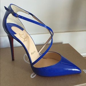 Louboutin Blake Patent Leather Crisscross Pumps